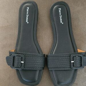 Pierre Dumas Black Slide Sandals